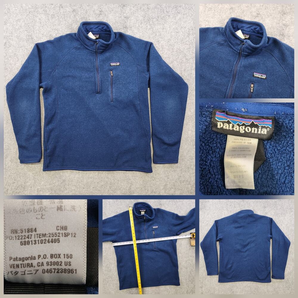 Patagonia Better Sweater 1/4-Zip‎ Pullover Mens Medium Navy Blue Fleece 25521